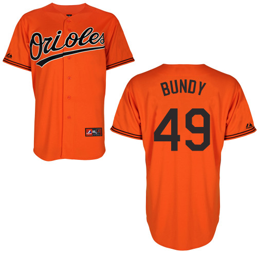 Dylan Bundy #49 MLB Jersey-Baltimore Orioles Men's Authentic Alternate Orange Cool Base Baseball Jersey
